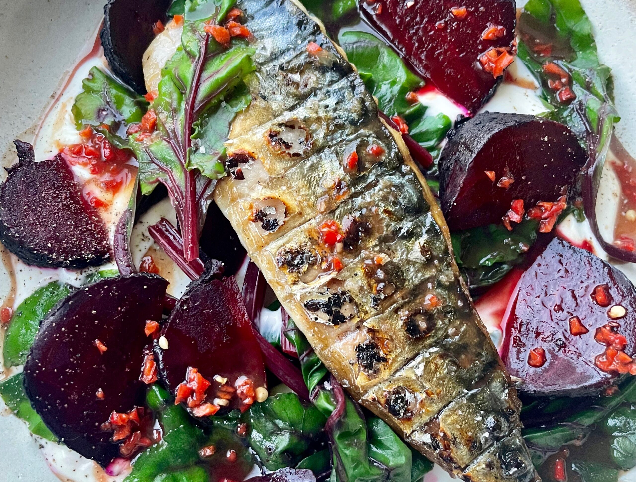 Pit — Coal Cooked Beetroot with Mackerel, Tamarind and Scotch Bonnet